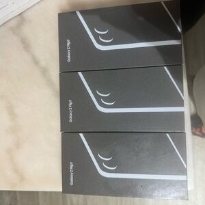 Samsung Galaxy Z Flip7 Retail Boxes in Black with Silver Accents